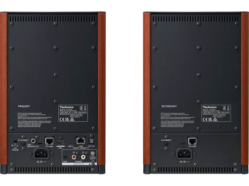 Technics SC-CX700 (Terracotta Brown) Powered stereo speakers with