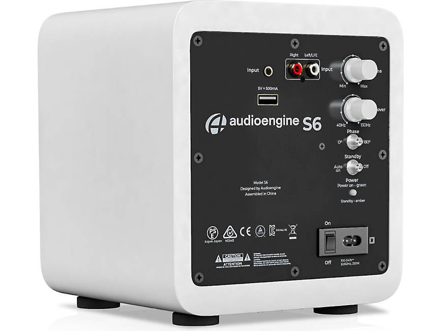 Audioengine S6 (White) Powered subwoofer (White) at Crutchfield