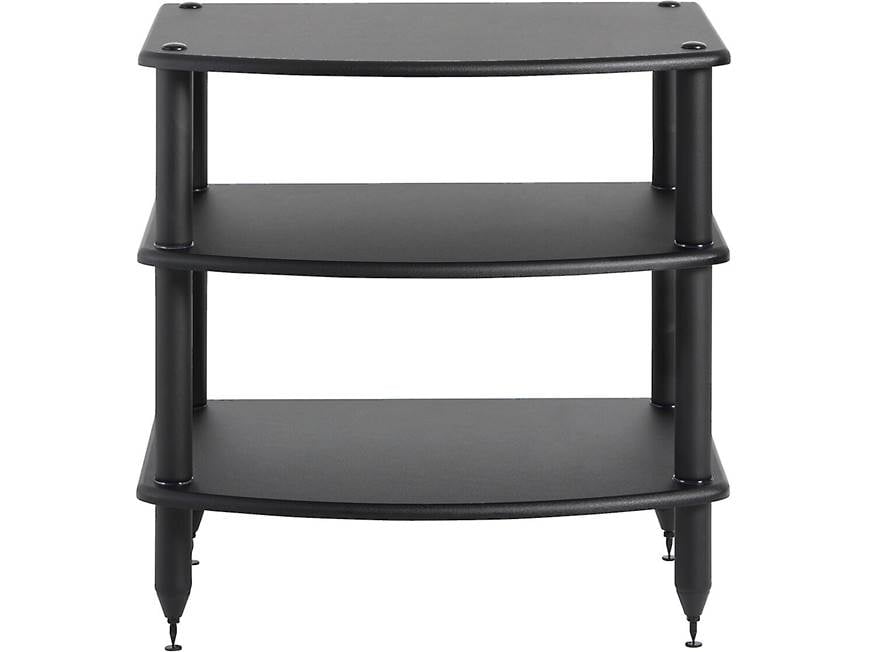 Three-tier black rack front view