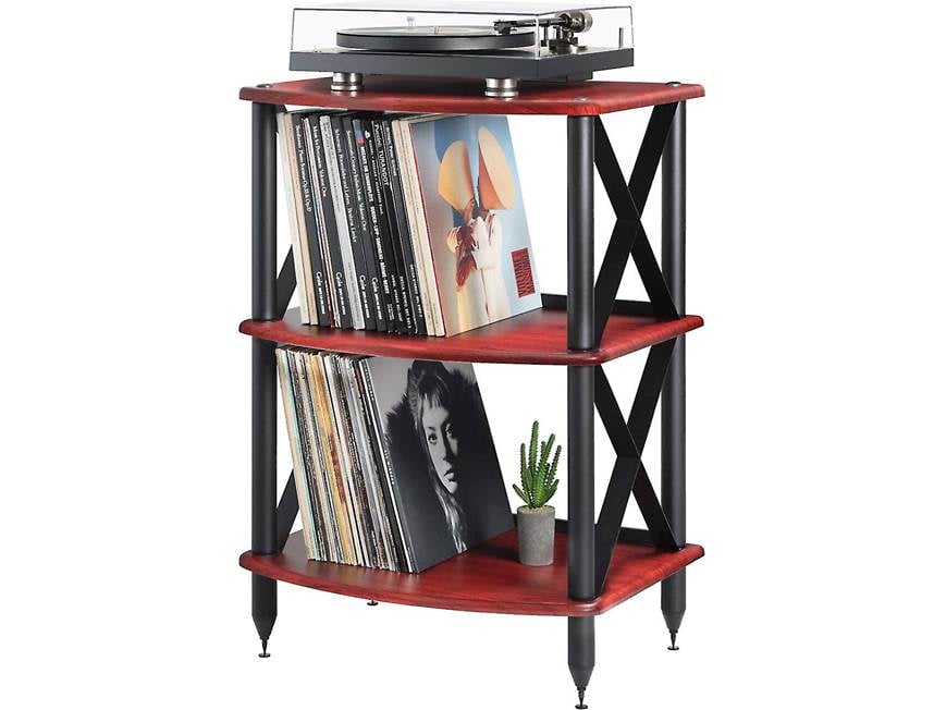 Pangea Audio Vulcan Turntable Stand and LP Storage Rack (Rosenut