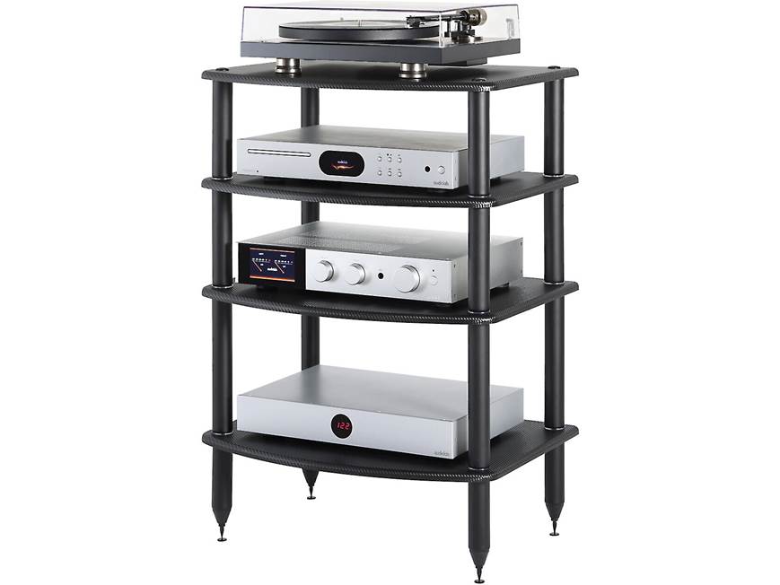 Pangea Audio Vulcan Audio Rack (Carbon Fiber with Black Posts