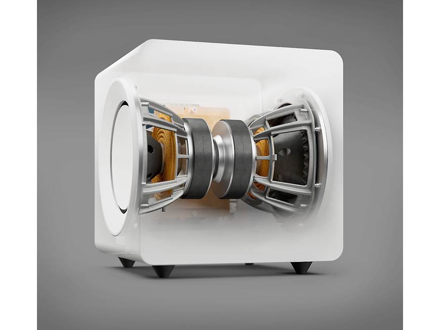 KEF KC92 (White Gloss) Powered subwoofer with dual 9