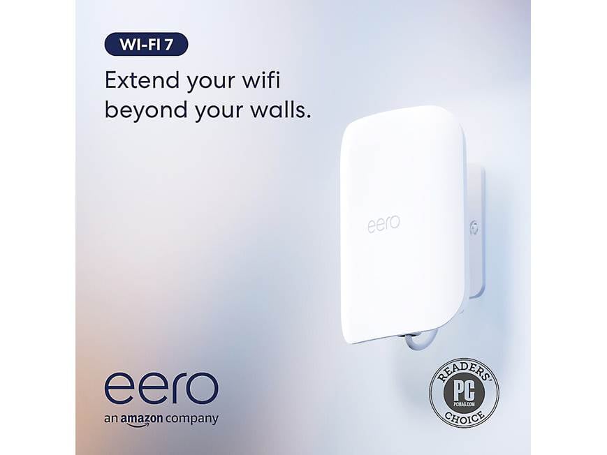 eero Outdoor 7 Weatherproof dual-band Wi-Fi 7 mesh extender at