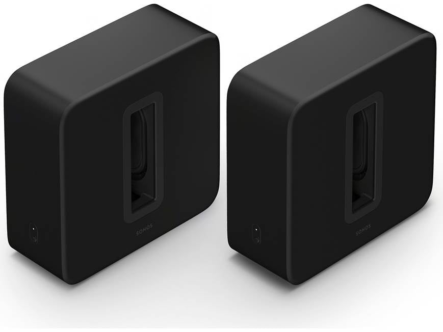 Sonos Sub 4 (Two-pack) (Black) Two wireless subwoofers for