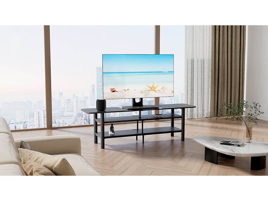 ErgoAV ERTSX2-01B Swiveling tabletop stand for TVs 46