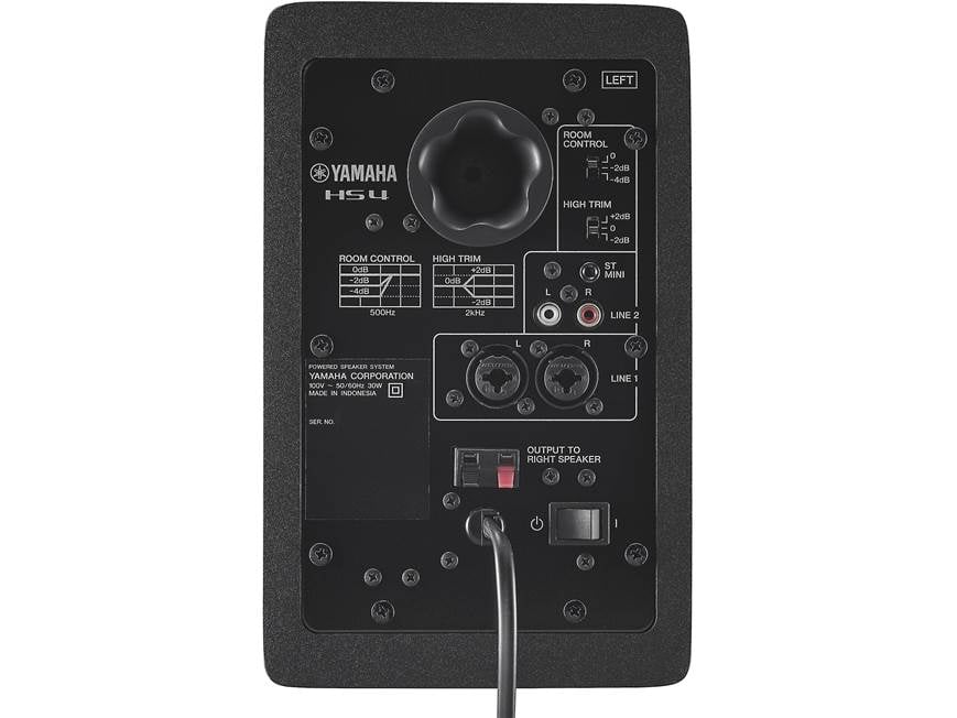 Yamaha HS4 (Black) 2-way powered studio monitors with 4-1/2