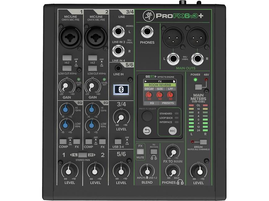 Mackie ProFX6V3+ 6-channel mixer with enhanced effects