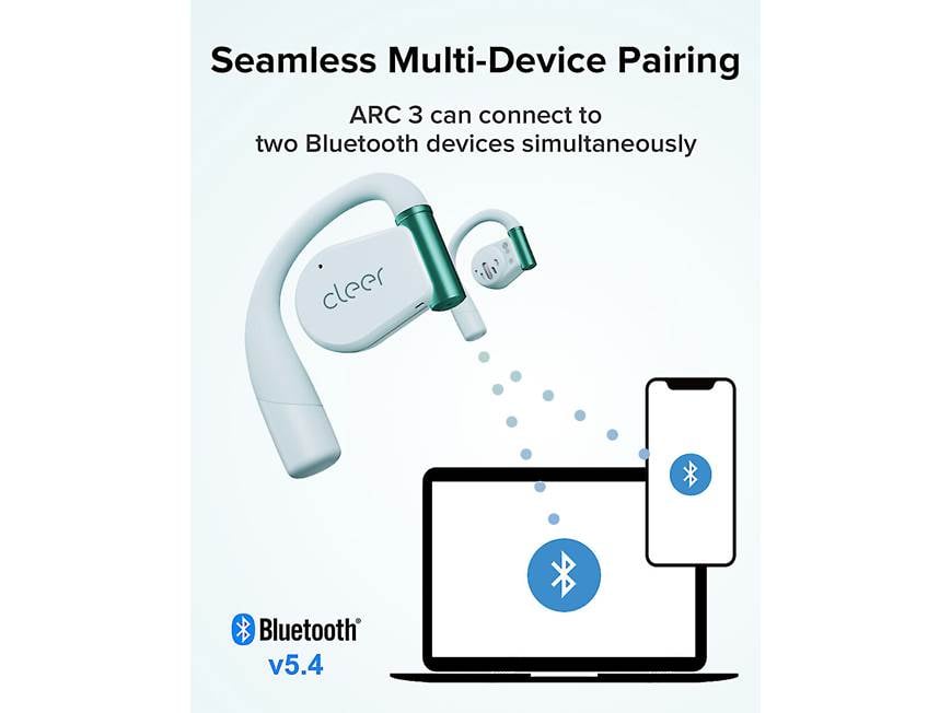 Cleer ARC 3 (Blue) Wireless open-ear earbuds with touchscreen case