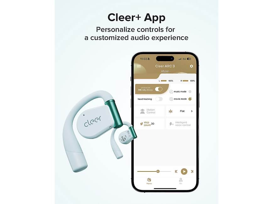 Cleer ARC 3 (Blue) Wireless open-ear earbuds with touchscreen case