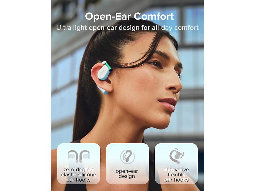 Cleer ARC 3 (Blue) Wireless open-ear earbuds with touchscreen case