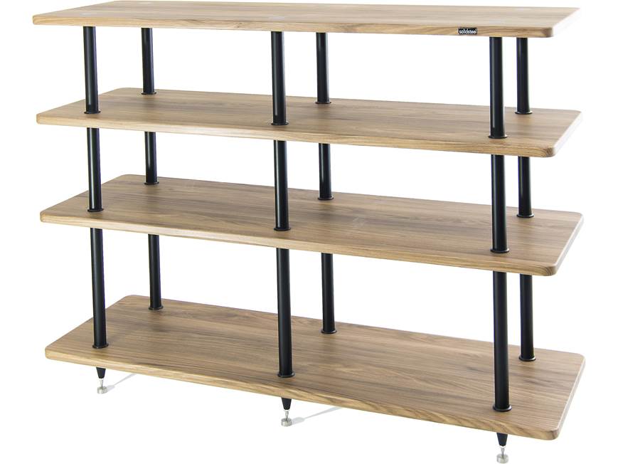Solidsteel VL-4 (Walnut) Four-shelf vinyl library/audio rack