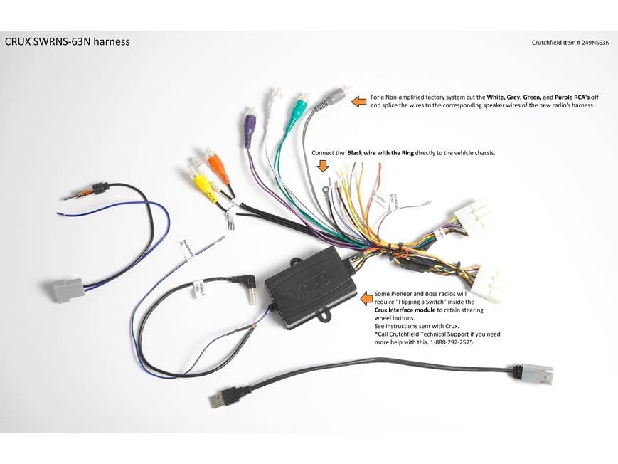 CRUX SWRNS-63N Wiring Interface Connect a new car stereo and