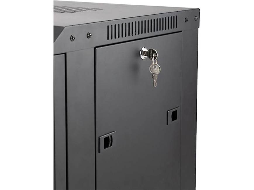 Lock and key on cabinet door