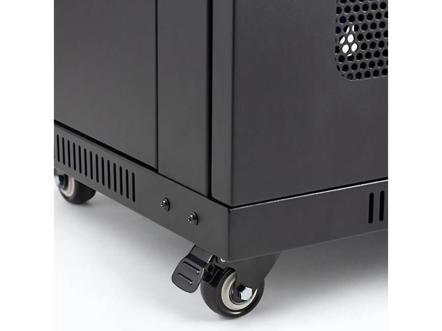 Caster wheels and base with locking brakes