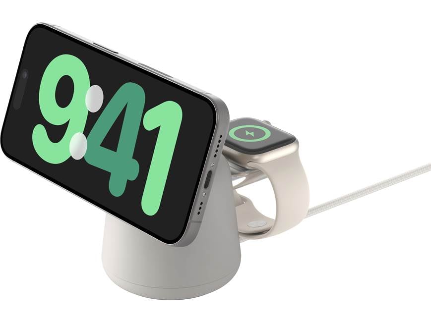 Belkin BoostCharge Pro (Sand) 2-in-1 wireless charger with MagSafe