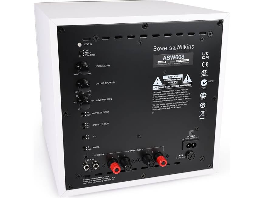 Bowers & Wilkins ASW608 (White) Compact powered subwoofer (White