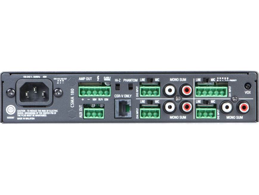 JBL CSMA 180 4-input commercial mixer/amplifier — 80W x 1 at 70V