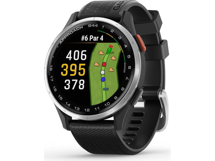 Garmin Approach® S44 (Black Band) Golf GPS watch — covers over
