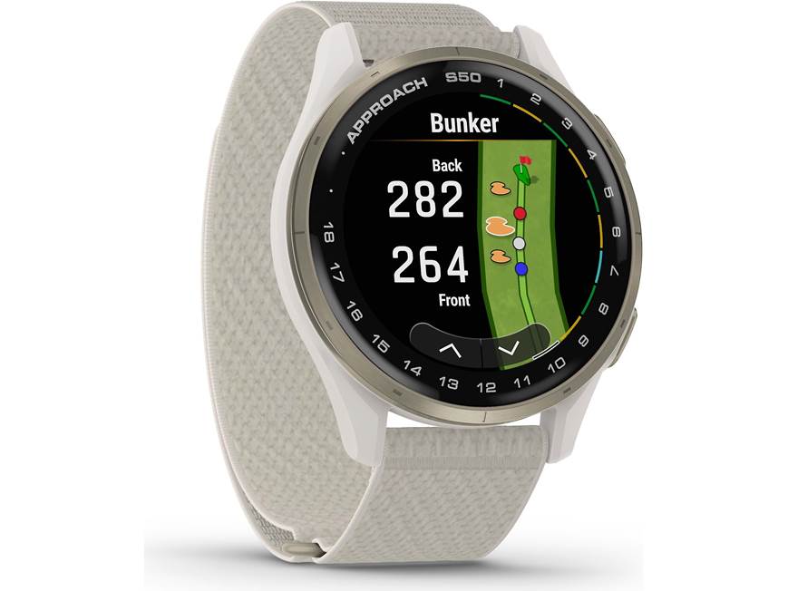 Garmin Approach S50 Ivory 純正バンド１本付き Garmin Approach® S50 (Cream Gold Bezel/Ivory Band) Golf GPS watch