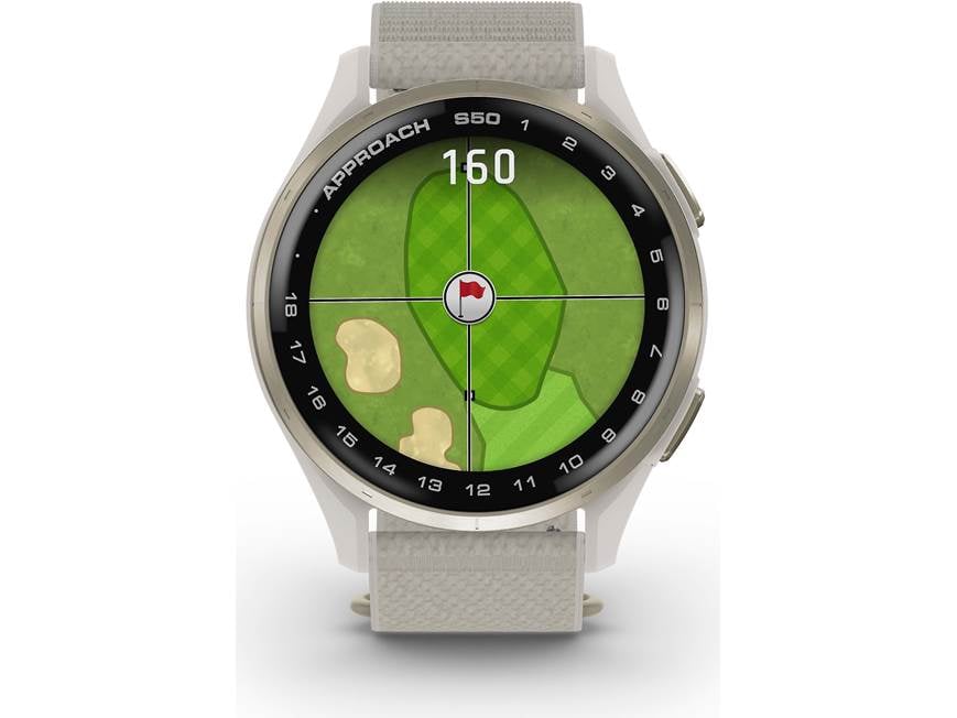 Garmin Approach S50 Ivory 純正バンド１本付き Garmin Approach® S50 (Cream Gold Bezel/Ivory Band) Golf GPS watch