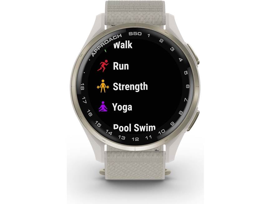 Garmin Approach S50 Ivory 純正バンド１本付き Garmin Approach® S50 (Cream Gold Bezel/Ivory Band) Golf GPS watch