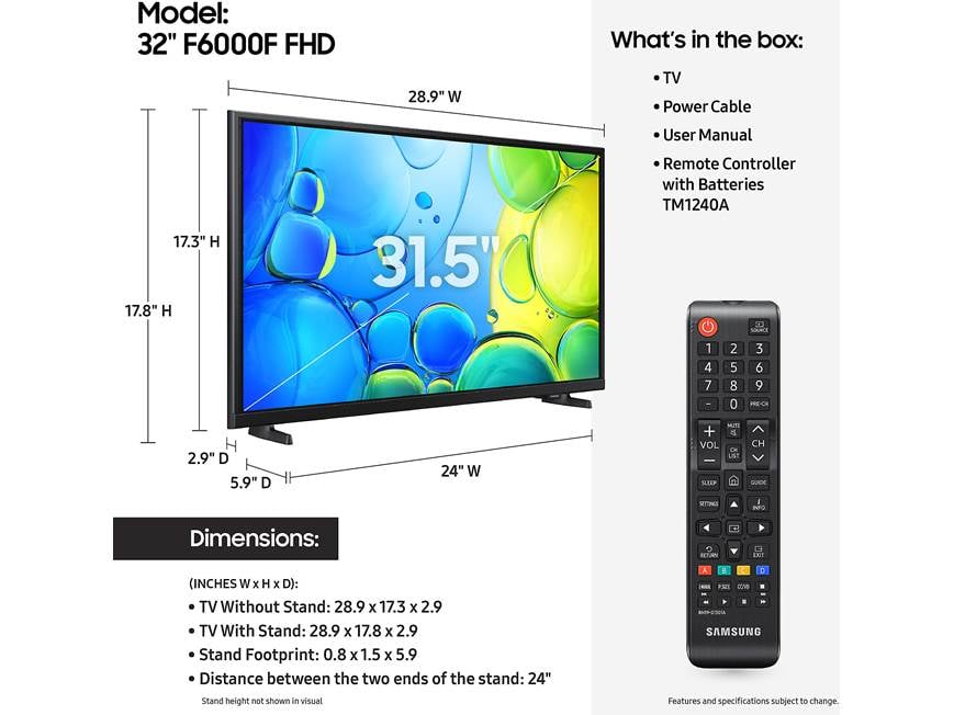 即日受渡❣️MITSUBISHI省エネ薄型LED32型TV6250円 Samsung UN32F6000FFXZA Smart FHD LED TV with HDR (32