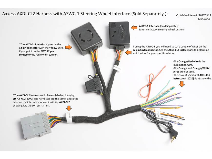 Axxess AXDI-CL2 Wiring Interface Connect a new car stereo and