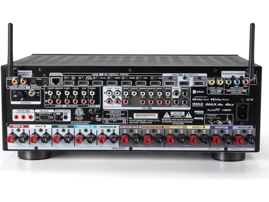 Denon AVR-X4800H 9.4-channel home theater receiver with Dolby