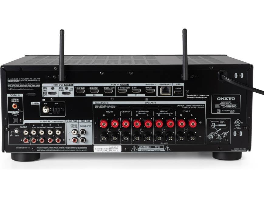 Onkyo TX-NR6100 7.2-channel home theater receiver with Dolby Atmos