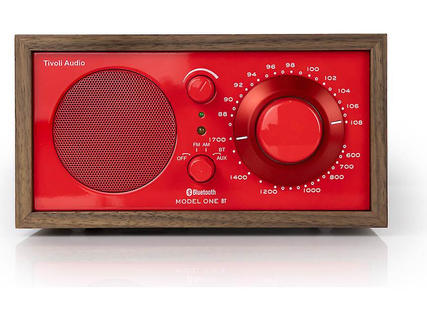 Tivoli Audio Model One® BT (Walnut/Poppy Red) AM/FM radio with