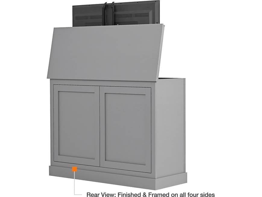 Front view with opened lid showing mounting bracket