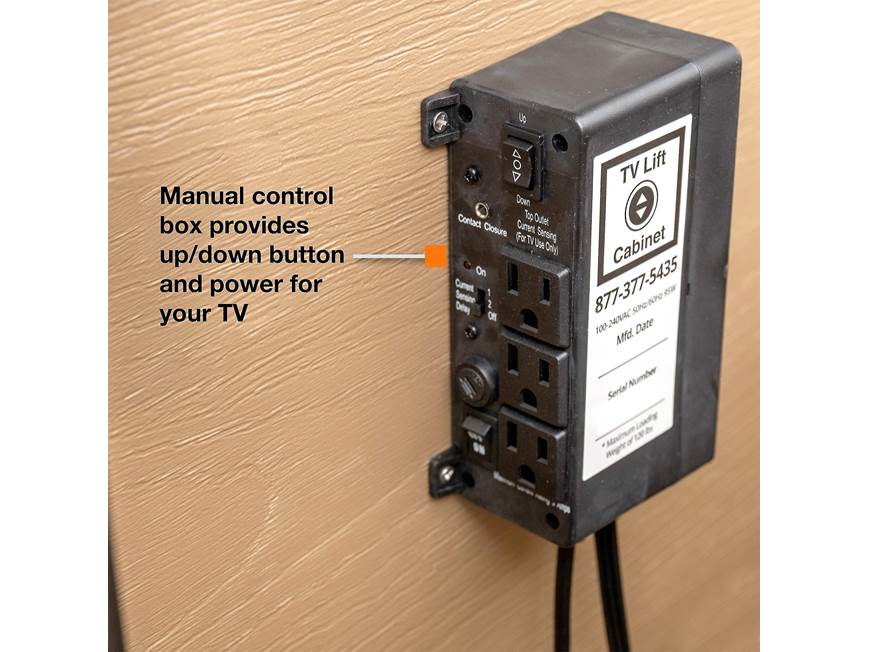 Large Outdoor Luxe TV Lift Cabinet (Maple) Motorized lift cabinet