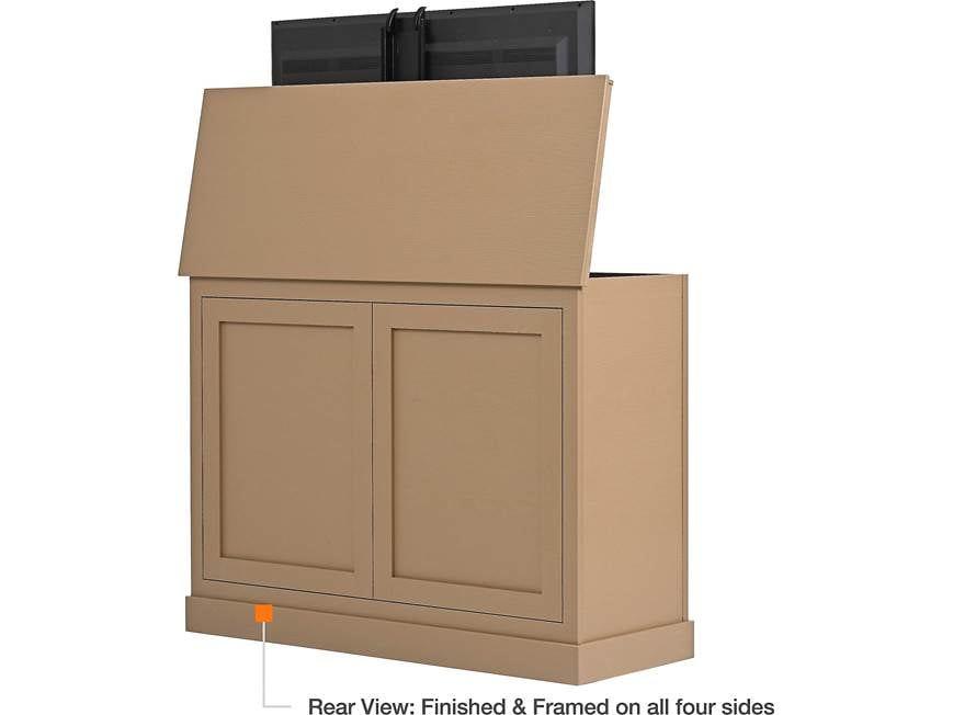 Large Outdoor Luxe TV Lift Cabinet (Maple) Motorized lift cabinet