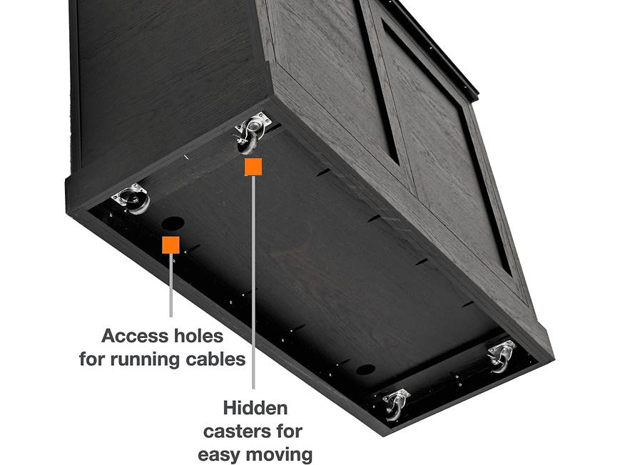 Close-up of stainless steel hinges along the top edge