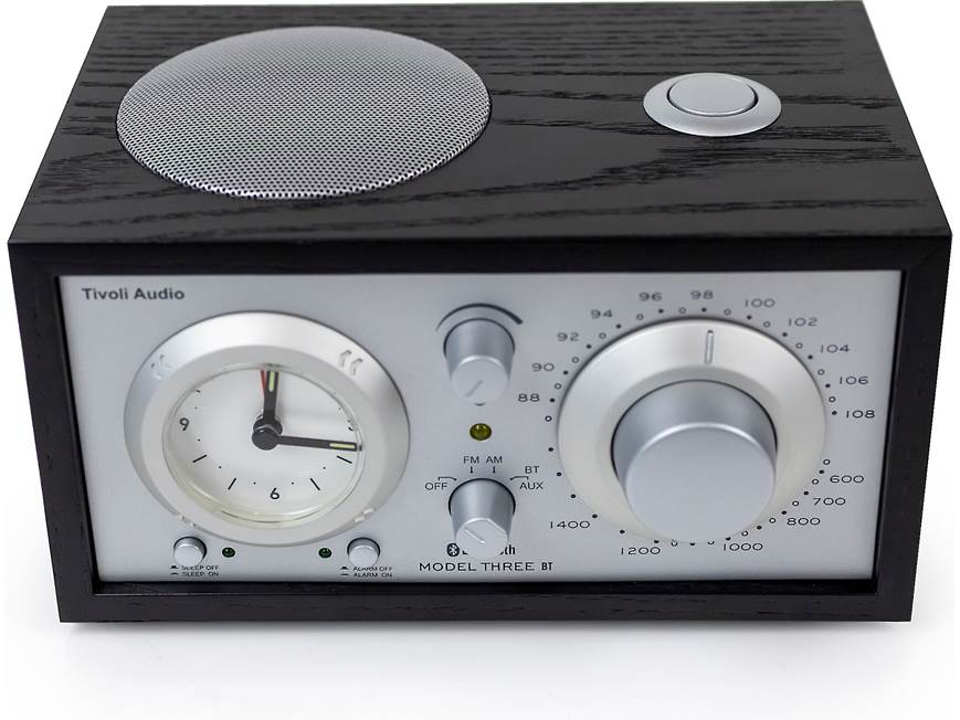 Tivoli Audio Model Three BT (Black/Silver) AM/FM clock radio with