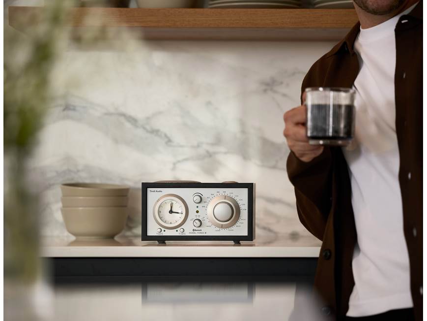 Tivoli Audio Model Three BT (Black/Silver) AM/FM clock radio with