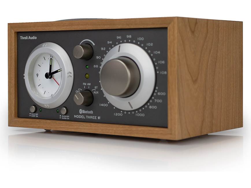 Tivoli Audio Model Three BT (Cherry/Taupe) AM/FM clock radio with