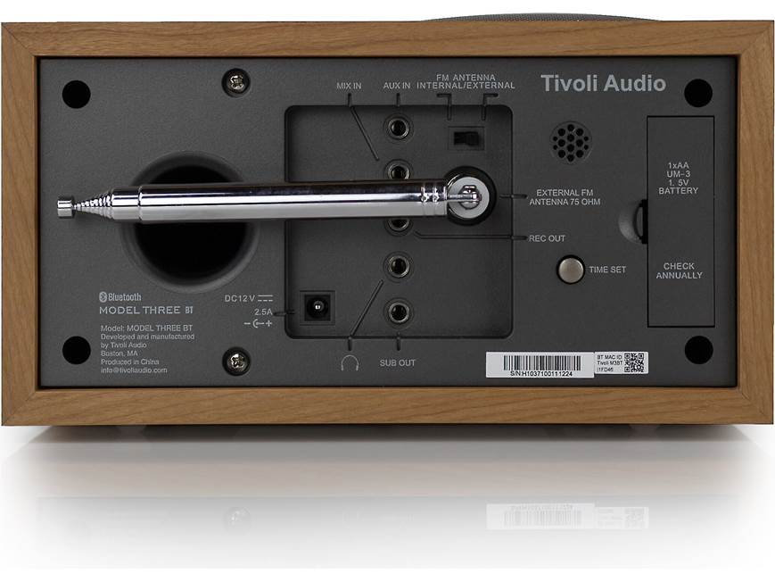 Tivoli Audio Model Three BT (Cherry/Taupe) AM/FM clock radio with