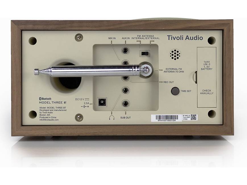Tivoli Audio Model Three BT (Walnut/Beige) AM/FM clock radio with