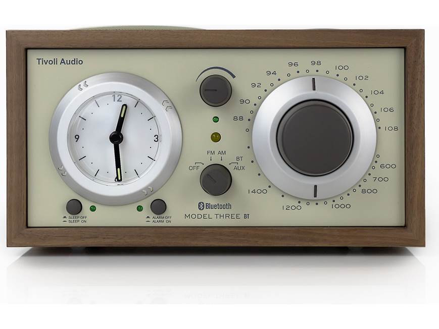 Tivoli Audio Model Three BT (Walnut/Beige) AM/FM clock radio with