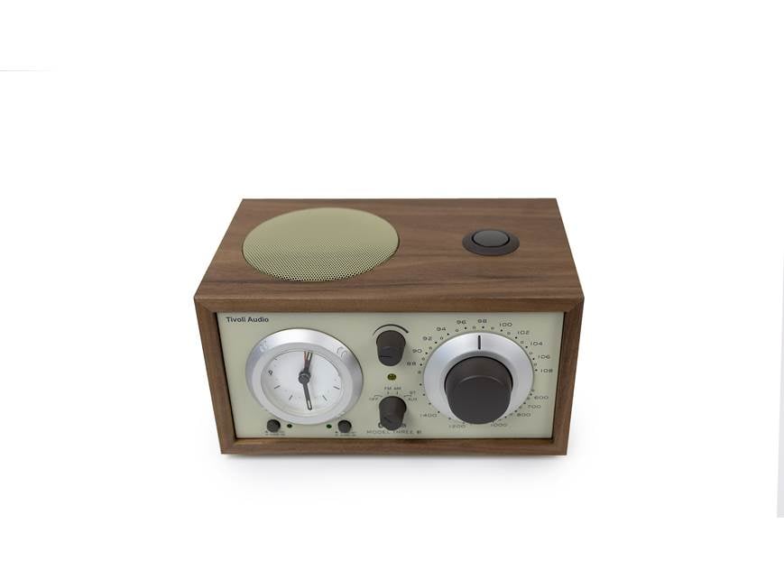 Tivoli Audio Model Three BT (Walnut/Beige) AM/FM clock radio with