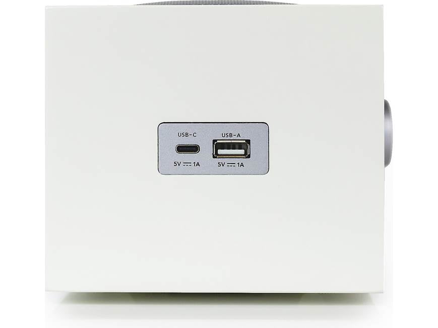 Tivoli Audio Model Three BT (White/Silver) AM/FM clock radio with