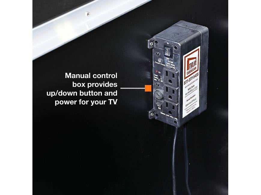 Manual control box for TV lift