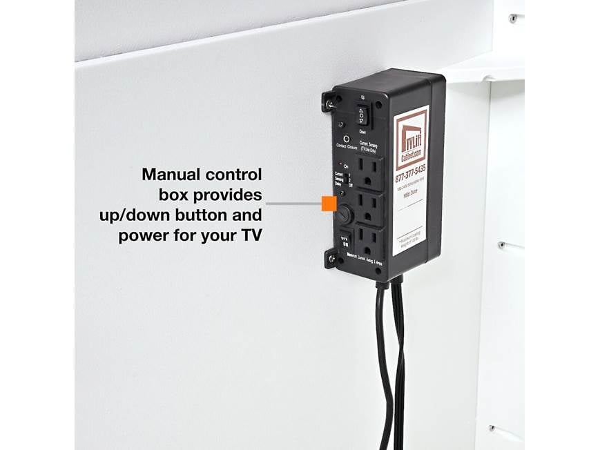 Manual control box mounted to cabinet