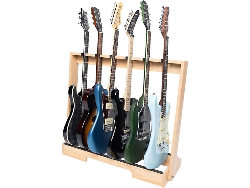 Wireless Guitar Rack Gator Frameworks Guitar Rack Wooden rack holds up to 6 guitars — maple ...