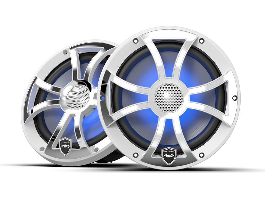 Wet Sounds REVO 8 XS-W-SS V3 (White XS Stainless Steel Open Grille
