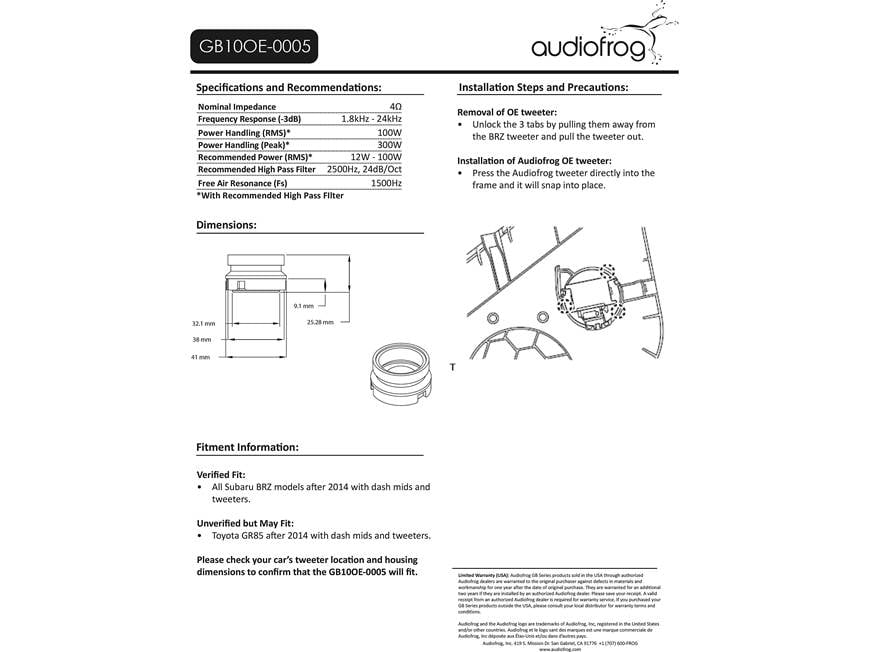 Audiofrog GB10OE-0005 1