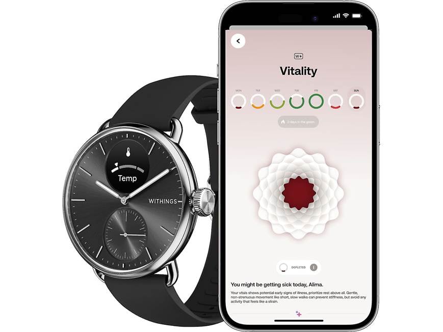Withings ScanWatch 2 (Black, 38 mm) Hybrid smartwatch with Withings ScanWatch 2 (Black, 38 mm) Hybrid smartwatch with