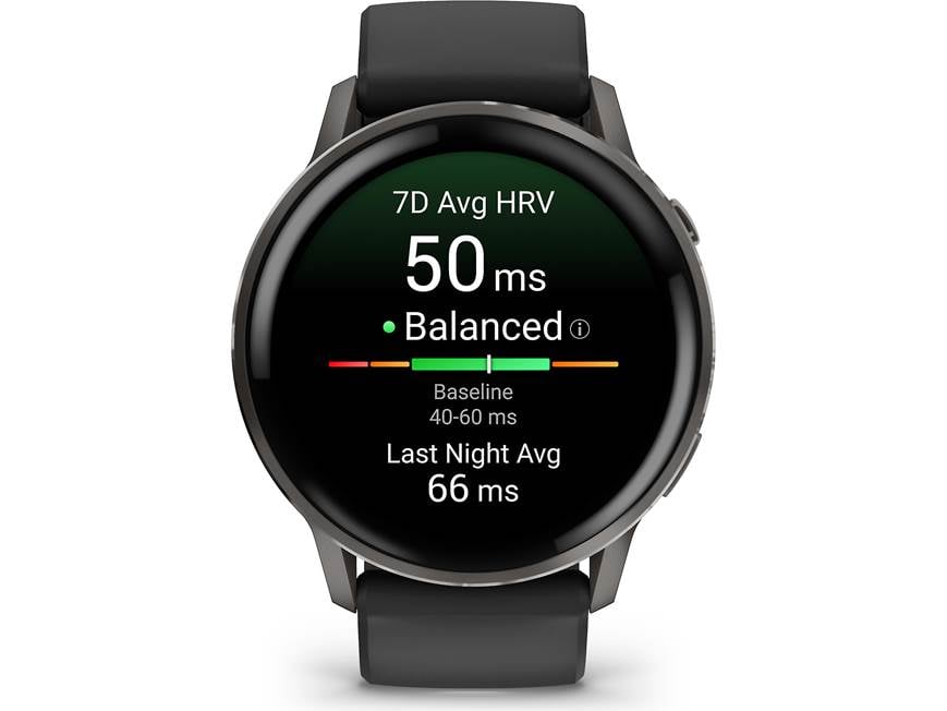 Garmin Venu 4 (Slate with black silicone band) GPS smartwatch — 45