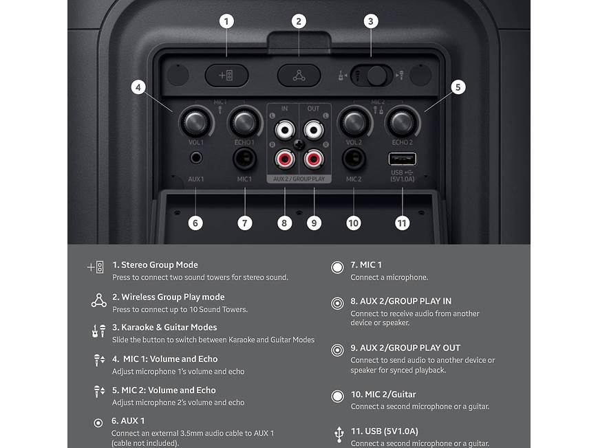 Samsung Sound Tower MX-ST40F Portable Bluetooth® party speaker